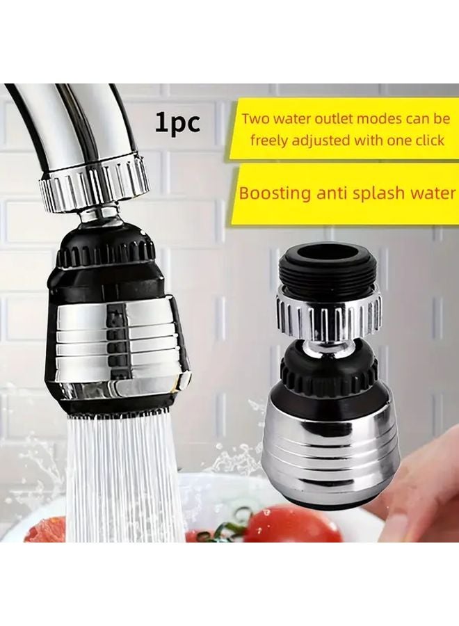Silvery Chrome Kitchen Faucet Sprayer Adjustable Dual Mode Water Saving Splash Guard Easy One Click Installation - Image 1