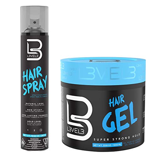 L3 Level 3 Hair Gel Hair Spray Kit Super Strong Hold Flake Free Long Lasting Shine Great for Men and Women Strong Hold Hair Spray Hair Gel Hair Spray - Image 2