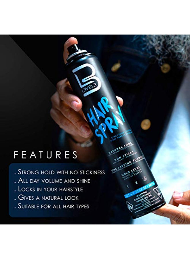 L3 Level 3 Hair Gel Hair Spray Kit Super Strong Hold Flake Free Long Lasting Shine Great for Men and Women Strong Hold Hair Spray Hair Gel Hair Spray - Image 4