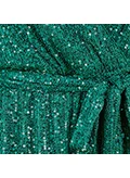 MELA LONDON Sequin Belted Wrap Long Sleeve Dress