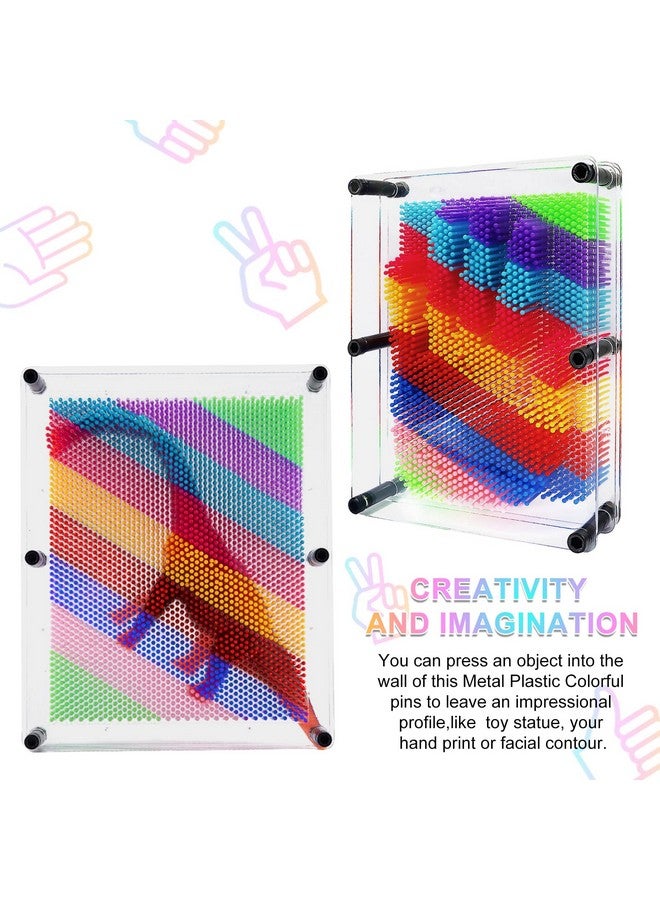 Hsxfl Classic 3D Pin Art Board Toy Sculpture - 8in x 6in Large Size 3D Pin Art Toys for Kids Boys Girls, Sensory Toys Birthday Gifts Fidget Toy (Multicolor) - Image 5