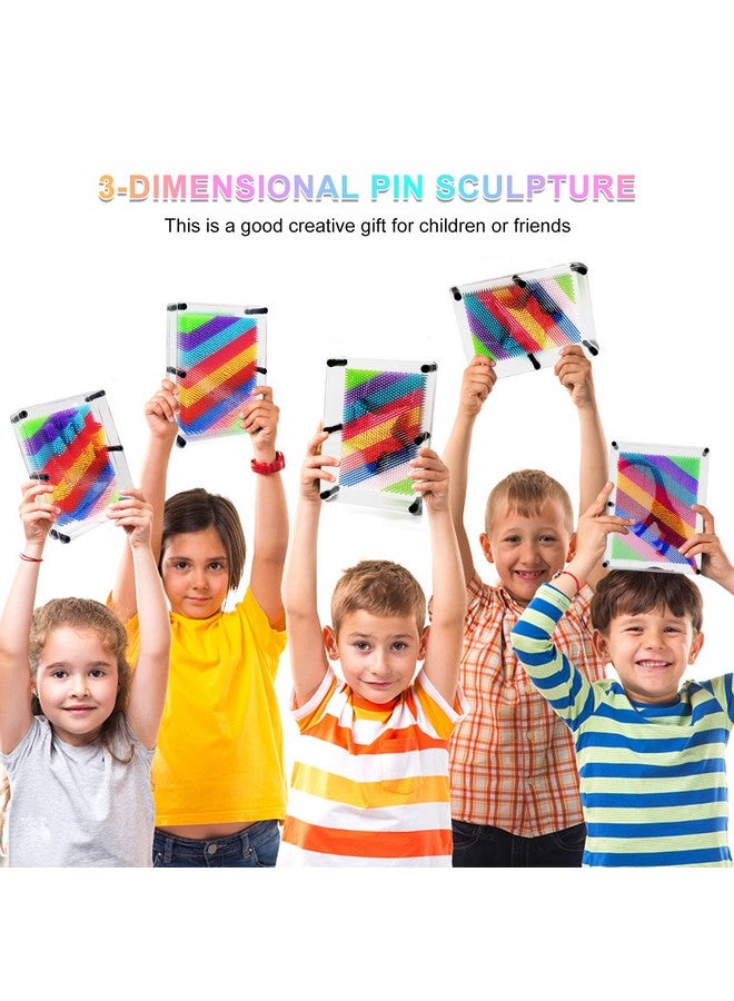 Hsxfl Classic 3D Pin Art Board Toy Sculpture - 8in x 6in Large Size 3D Pin Art Toys for Kids Boys Girls, Sensory Toys Birthday Gifts Fidget Toy (Multicolor) - Image 2