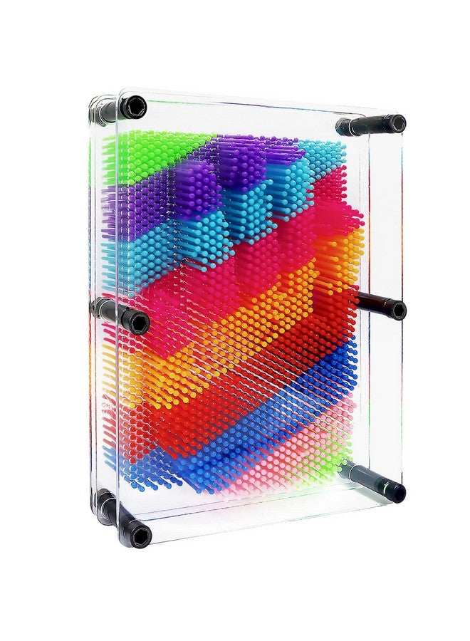 Hsxfl Classic 3D Pin Art Board Toy Sculpture - 8in x 6in Large Size 3D Pin Art Toys for Kids Boys Girls, Sensory Toys Birthday Gifts Fidget Toy (Multicolor) - Image 1