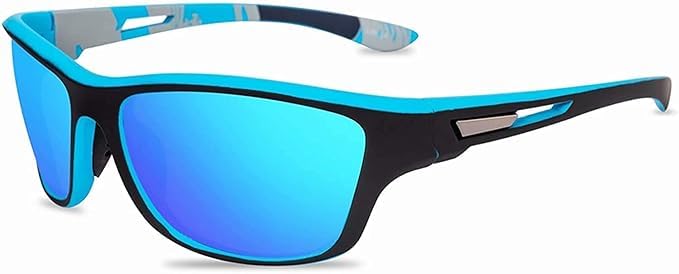 mashamart Men Square Polarization Sports Sunglasses (blue, blue mercury) - Image 1