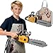 Arrowbash Kids Toy Electric Chainsaw Prop and Aprons Set Outdoor Power Tool with Motion Sound Effects and Light Easy Grip Handle Pretend Set Birthday Gift - Image 2