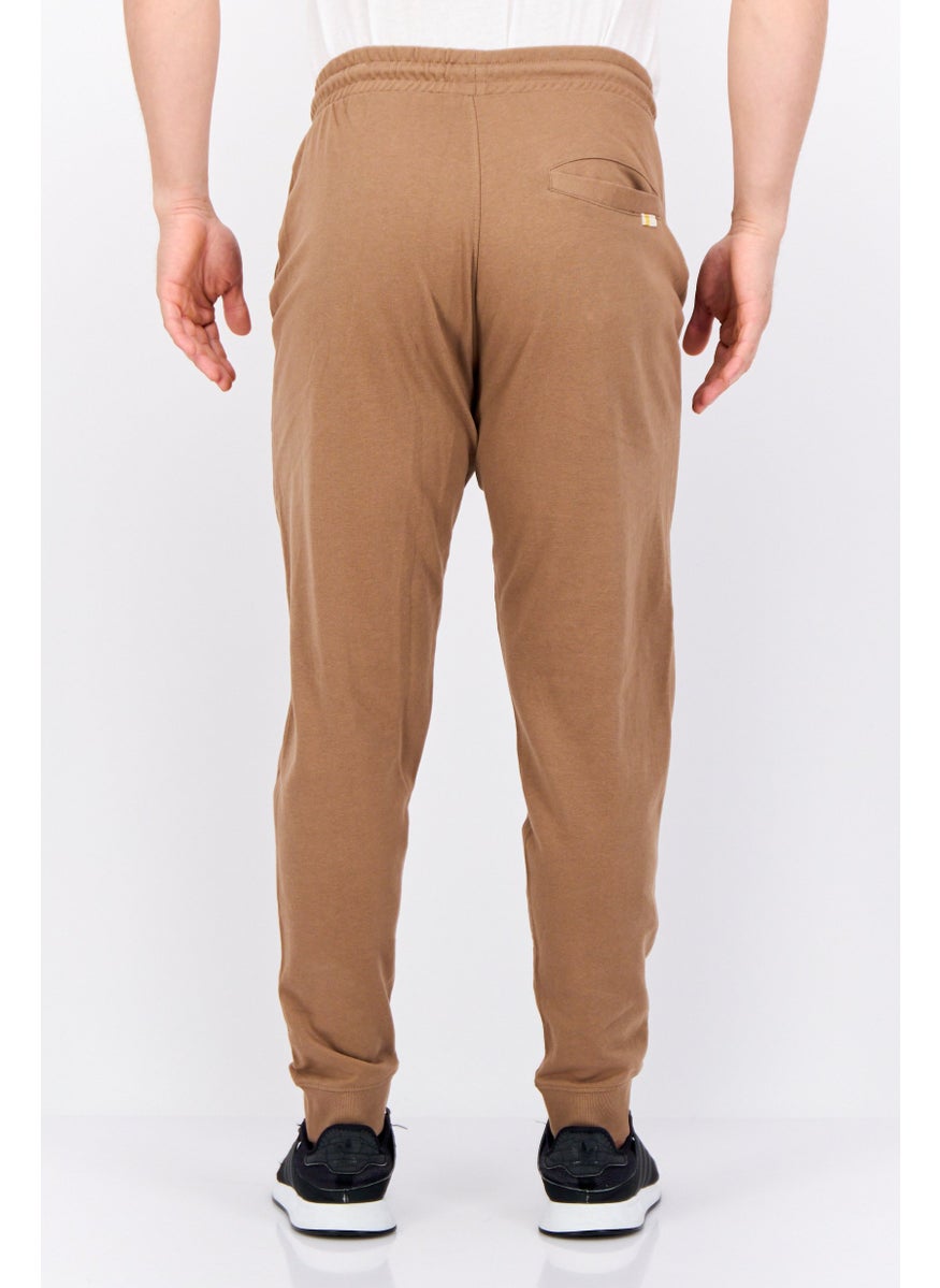Gazzarrini Men Printed Drawstring Basic Jogger Pants, Brown  - Image 3