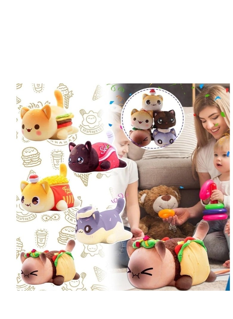Y&D MeeMeows Cat Plush Toy Aphmau Meemeows Plush Dolls Cat Food Plushies Cat Mee Meow, Cute Anime Cartoon Cat Stuffed Animal Figure Toy Plush for Kids and Fans  - Image 5