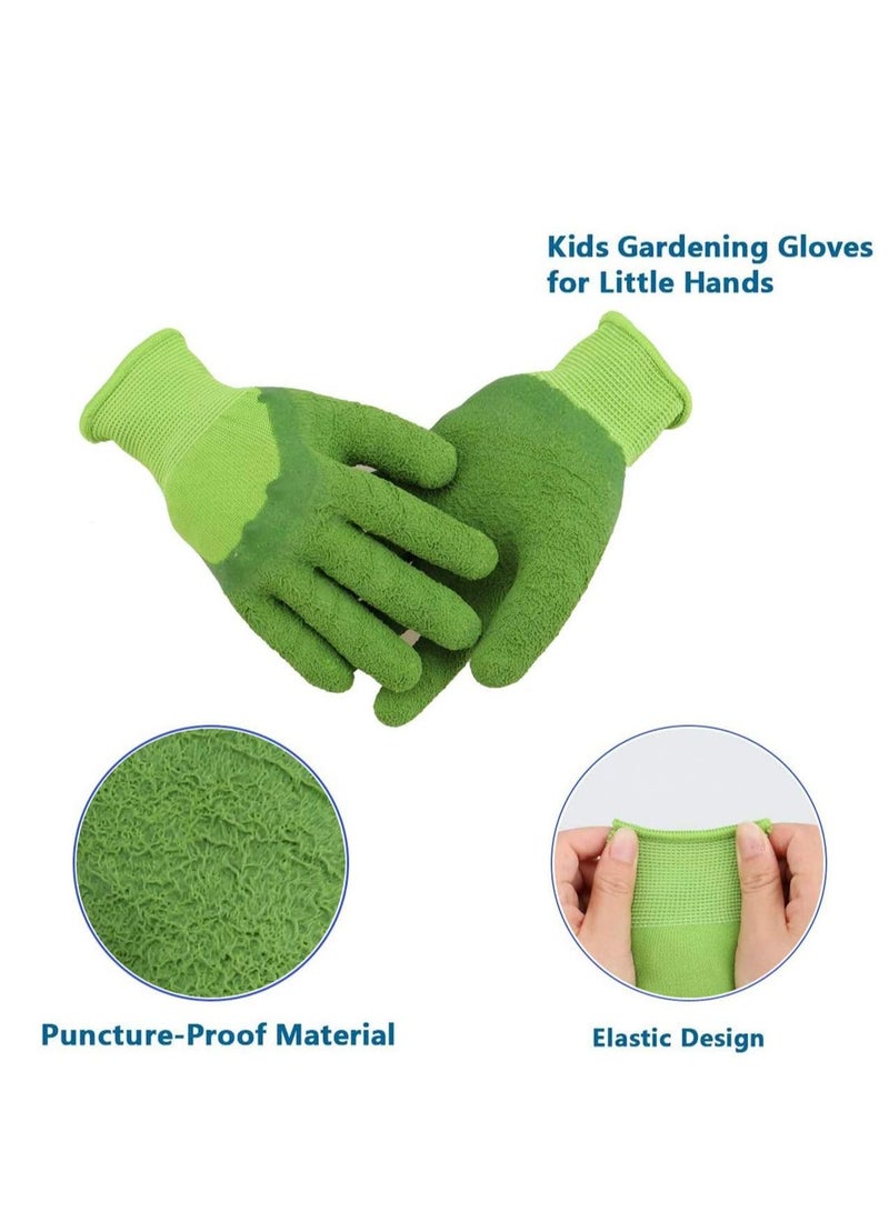 SYOSI Gardening Tool Set for Kids Children 7 Piece Garden tool set for Kids with Watering Can Gardening Gloves Shovel Rake Trowel and Kids Smock - Image 4