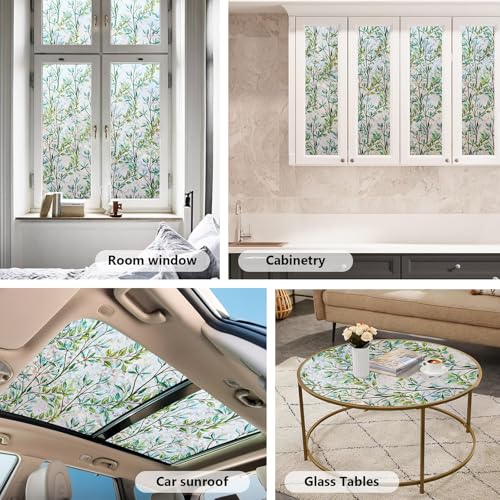Ranzdn Window Privacy Film - Stained Glass Window Film Static Cling UV & Heat Blocking Rainbow Window Film for Glass Doors, Bedroom Windows - No Glue Premium Vinyl (Easy Install,17.5"×157.4") - Image 4