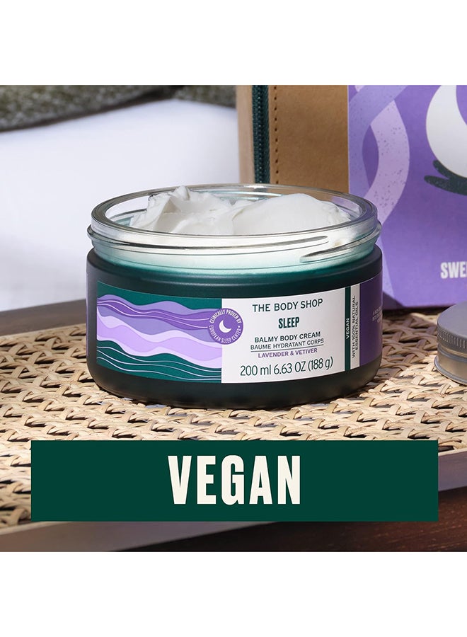 THE BODY SHOP Sleep Balmy Body Cream – Relaxing Night Moisturiser with Lavender & Vetiver Essential Oils, Vegan Hydrating Body Lotion for All Skin Types, 200ml - Image 3