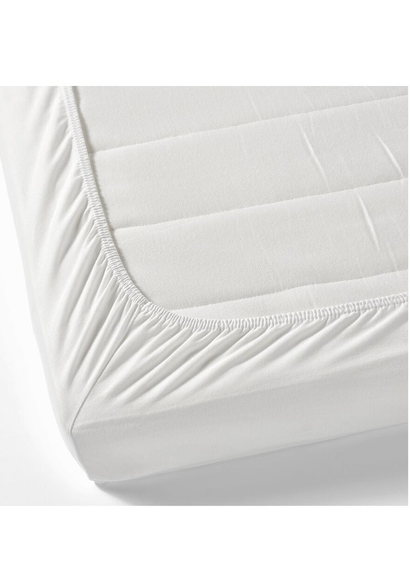 Generic Fitted Sheet For Cot Cotton White 60x120cm  - Image 2