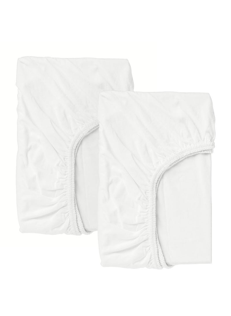 Generic Fitted Sheet For Cot Cotton White 60x120cm  - Image 1