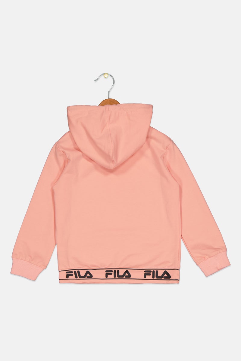 FILA Kids Girl Sportswear Fit Training Hoodie, Peach - Image 2