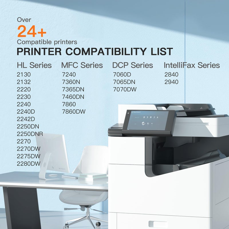 E-Z Ink خراطيش حبر E-Z Ink المتوافقة ووحدة الأسطوانة البديلة لطابعة Brother TN450 TN420 DR420 للاستخدام مع HL-2270DW HL-2280DW HL-2230 HL-2240 MFC-7360N MFC-7860DW 2840 2940 (2 حبر 1 أسطوانة) 3 عبوات - Image 2