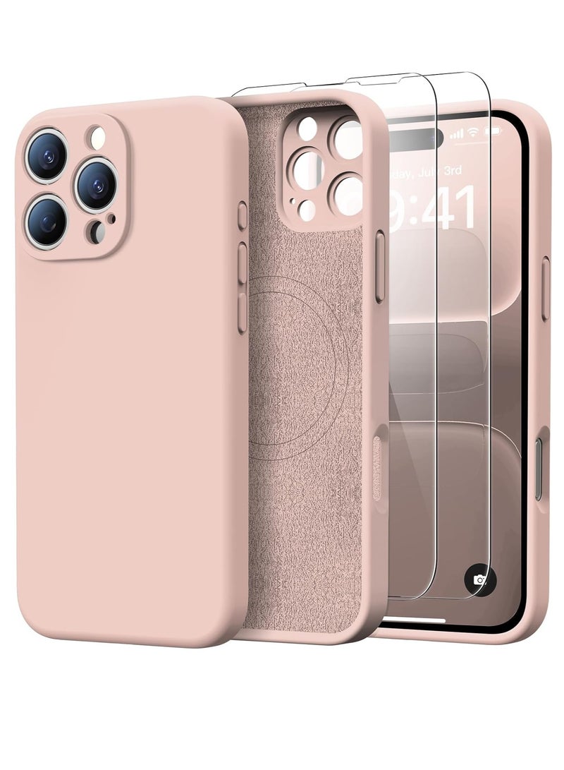 ELTRAZONE iPhone 16 Pro Max Case with 2 Screen Protectors - MagSafe Compatible, Upgraded Camera Protection, Liquid Silicone Protective Case (6.9”) - Baby Pink - Image 1