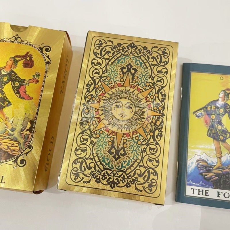 Gold Foil Tarot Cards Full Color Waterproof Tarot-E style - Image 1