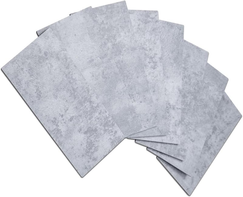 AULIGET 100 Piece Peel and Stick Backsplash Wall Tiles, 3/'' x 6/'' PVC Cement Grey Faux on Tiles for Kitchen, Bathroom, Laundry Room, Camper, Fireplace, 2.95/''x5.9/'', WT0421100A - Image 1