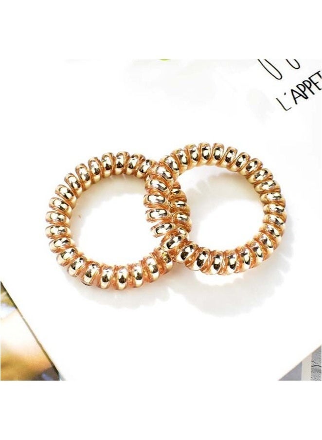 5 Pcs Spiral Hair Ties Waterproof Phone Cord Hair Scrunchies - Image 5