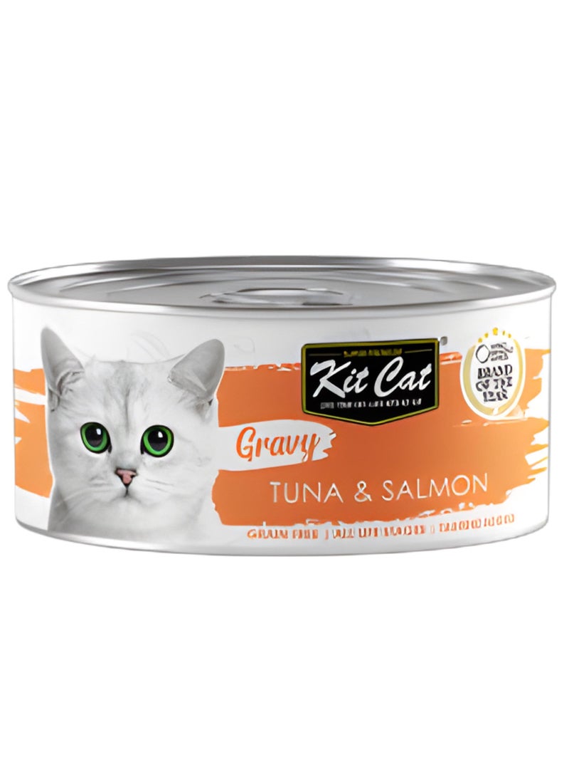Kit Cat (24 packs) wet food with Tuna & Salmon  flavor for small and large cats / 70 grams - Image 2