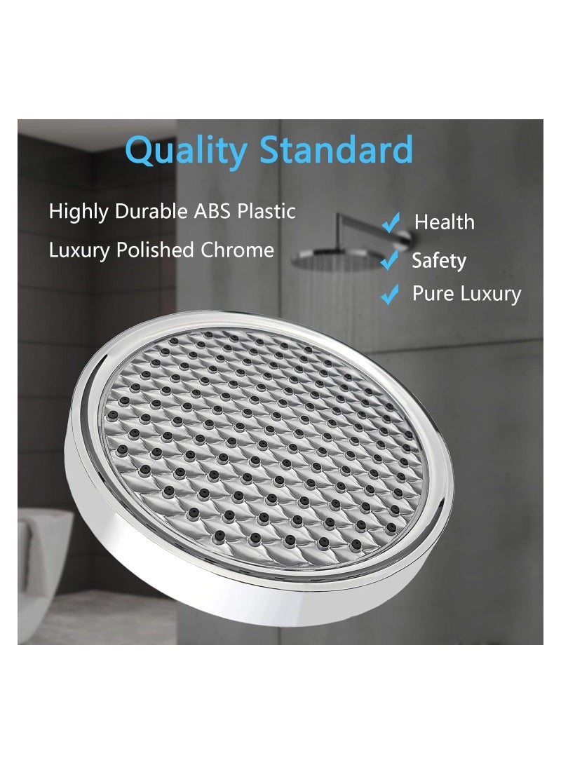 6 Inch Rain Shower Head, High Pressure Rainfall Shower Head with Chrome Finish, Adjustable Replacement for Your Bathroom Shower Heads, Anti-Clogging Silicone Nozzles - Image 3