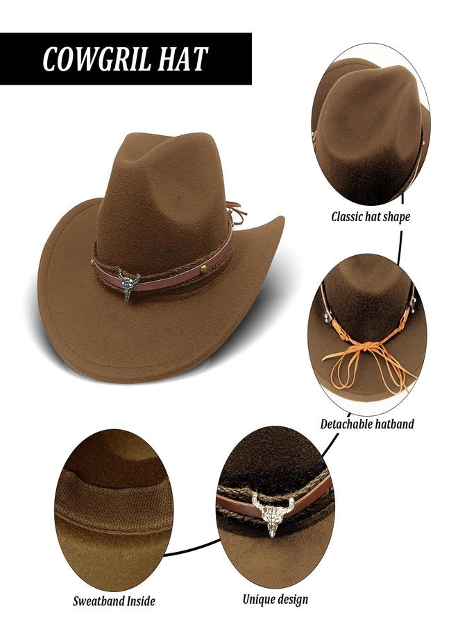 HyperFun Western Cowgirl Outfits Cowboy Hat Fringe Vest Bandana for Women, 70s Hippie Costume Rodeo - Image 4