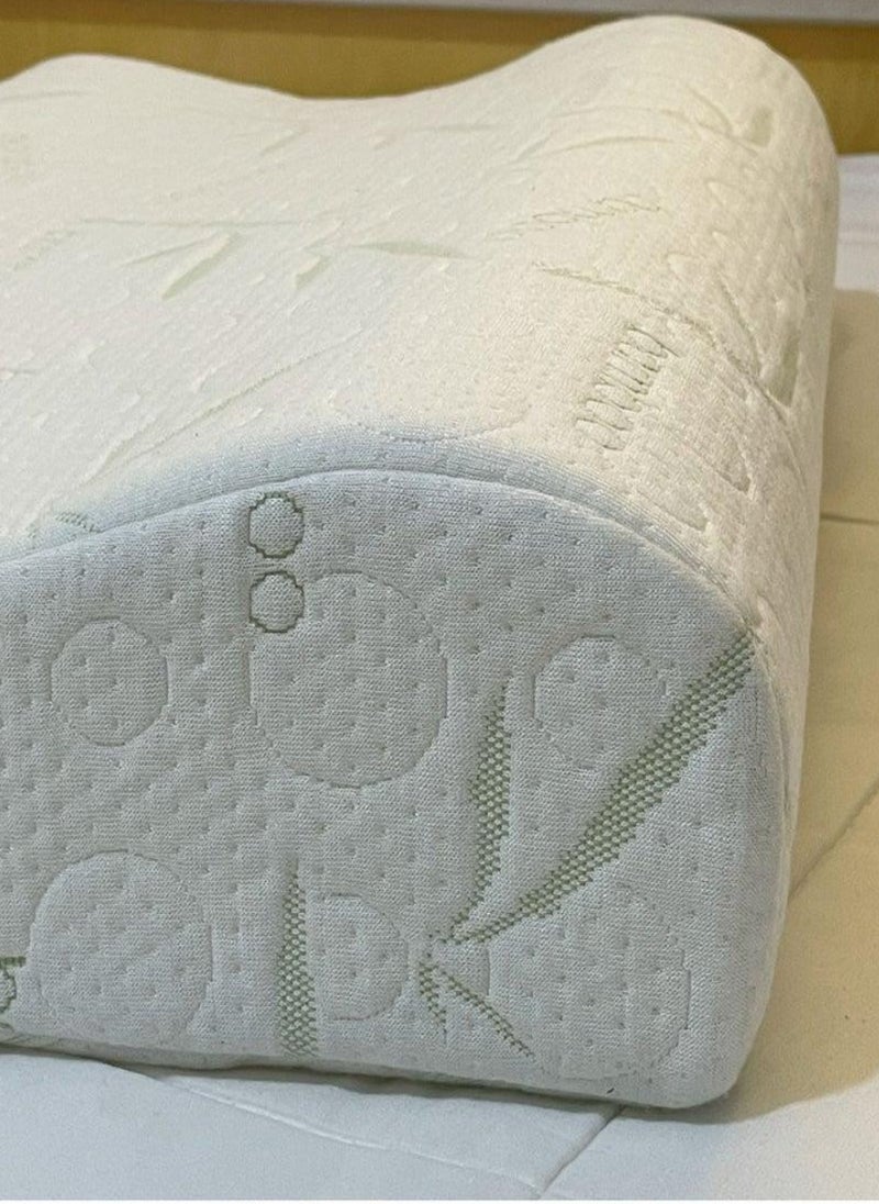 Blueberry وسادة الذاكرة الميموري فوم بتصميم البامبو | توفر الدعم والمحاذاة لرأسك ورقبتك | غطاء قابل للإزالة ومضاد للحساسية - 60x40x10/12 سم - Image 4