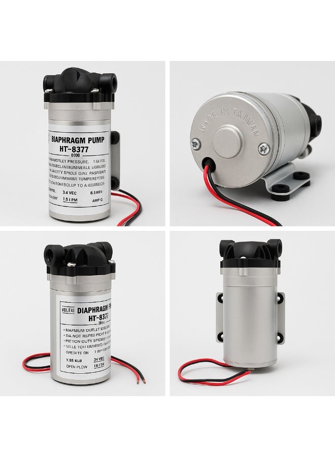 High Pressure 24V Water Filter Booster Pump with Power Adapter – 125 PSI – 1.8 LPM – Taiwanese Quality - Image 4