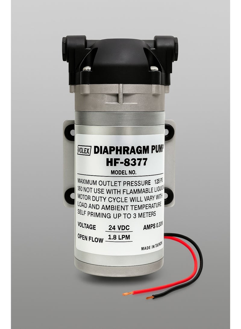 High Pressure 24V Water Filter Booster Pump with Power Adapter – 125 PSI – 1.8 LPM – Taiwanese Quality - Image 5