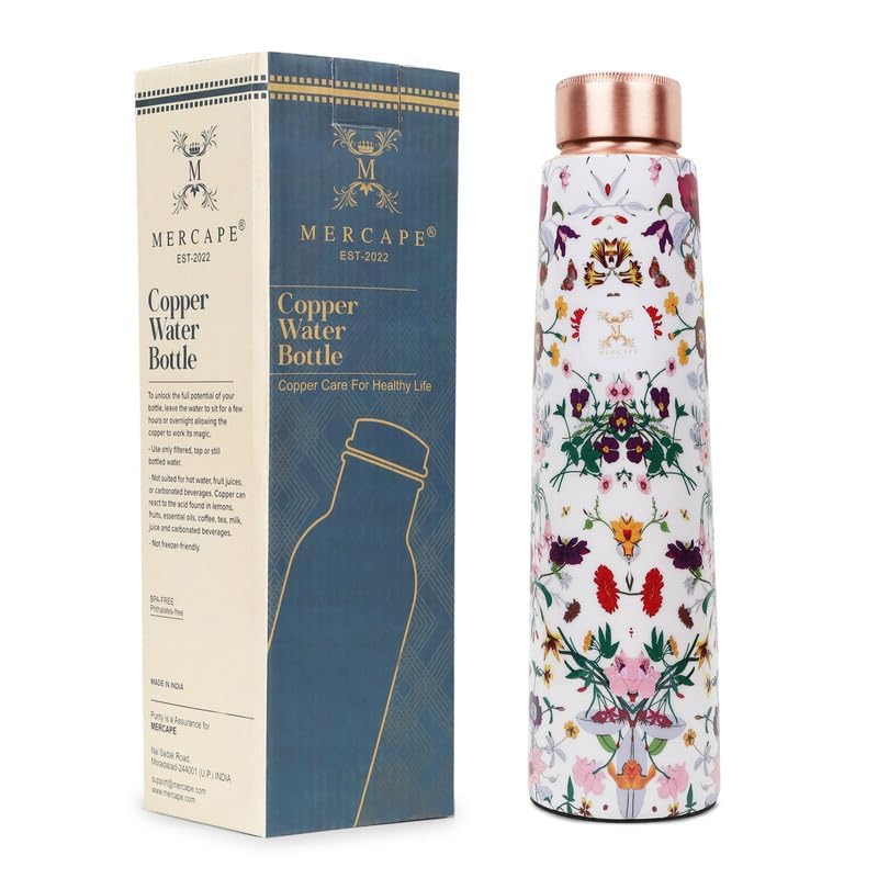 MERCAPE® Copper Water Bottle - Multi Colored Ample Design, Leak Proof, Joint Less (900ml) for Ayurveda & Yoga - Image 2