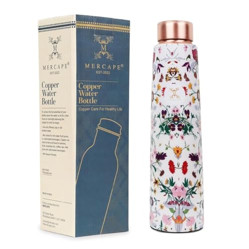 MERCAPE® Copper Water Bottle - Multi Colored Ample Design, Leak Proof, Joint Less (900ml) for Ayurveda & Yoga - Image 1