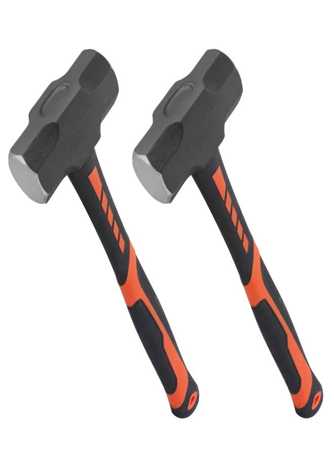 GENHAKON 2 Packs 3lb Sledgehammer with 13 Inch long Fiberglass Handle, Drilling/Crack Hammer, No-Slip Rubber Grip, and Forged Steel Construction,(3-Pound Sledge), by GENHAKON - Image 1