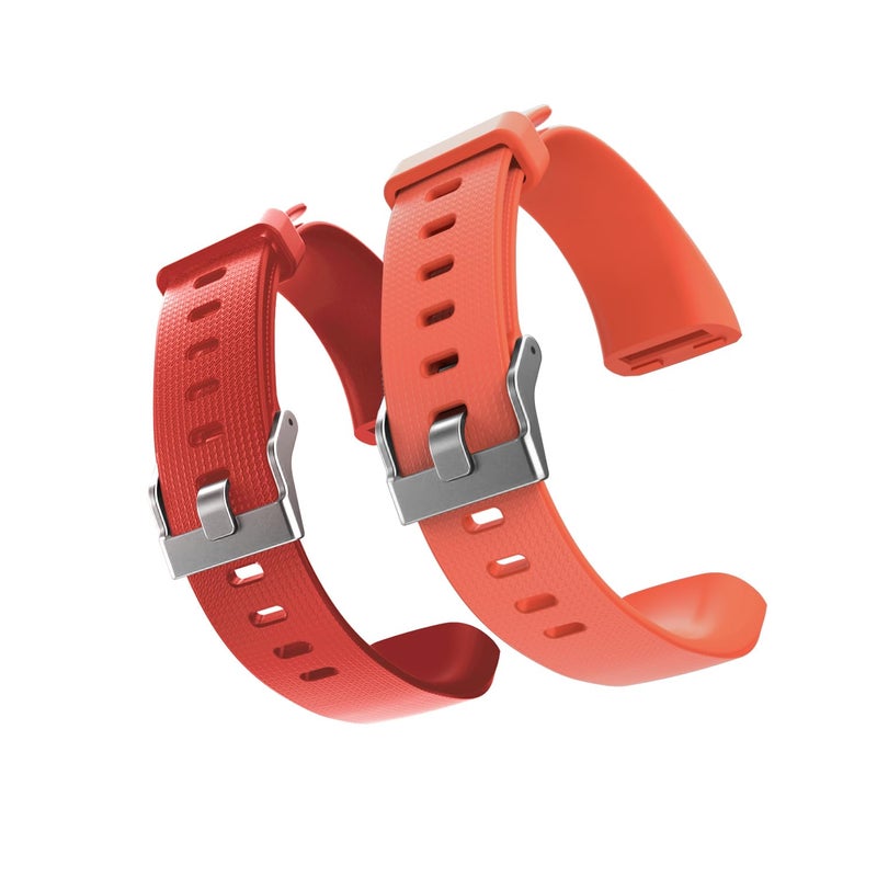 ENGERWALL Watch Band ONLY for Fitness Tracker S5, Replacement Bands Fit for Runmefit S5 Fitness Tracker Smart Watch (Red + Orange) - Image 1