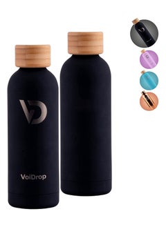 Generic Thermal Bottle 500ML Bamboo cap bottle Vacuum Insulated Water Bottle Double Layer Stainless Steel Sports Water Bottle Leak Proof Water Bottle for Office school and Gym Black mate 20oz  - Image 4