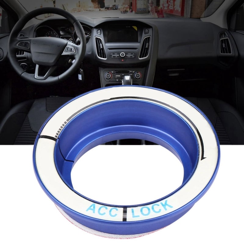 Car Ignition Ring Blue Aluminum Alloy Trim - Fluorescent Night Luminous Switch Cover for Ford Focus 2005-2018 Interior Decoration - Image 4