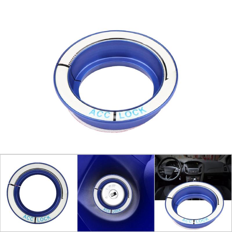 Car Ignition Ring Blue Aluminum Alloy Trim - Fluorescent Night Luminous Switch Cover for Ford Focus 2005-2018 Interior Decoration - Image 2