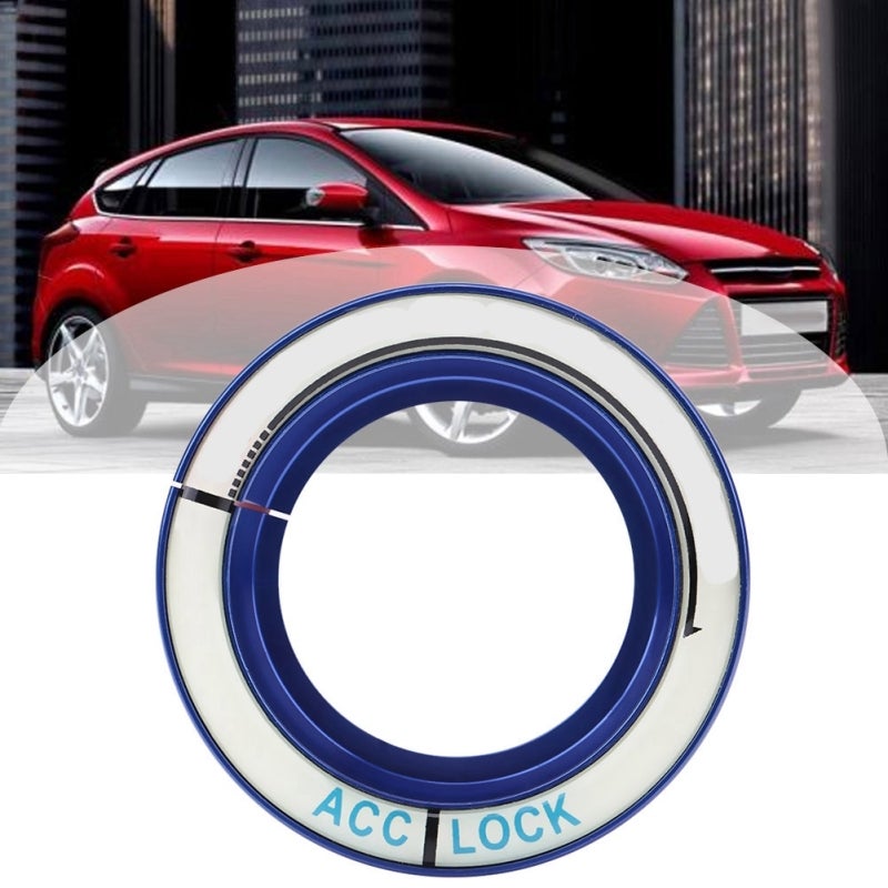 Car Ignition Ring Blue Aluminum Alloy Trim - Fluorescent Night Luminous Switch Cover for Ford Focus 2005-2018 Interior Decoration - Image 1