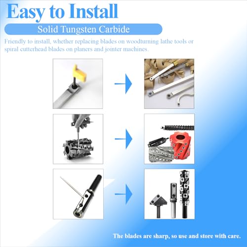 Asieg Tool أداة Asieg 14.27x14.27x2.0mm-50° قطع كربيد إدراجات سكاكين استبدال شفرات مخطط ل Rikon 20-600H WEN JT630H و PL1326 BP510H Cutech Jointer Rikon Craftex King Head 10 قطع - Image 4