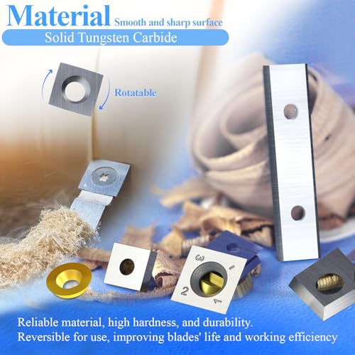 Asieg Tool أداة Asieg 14.27x14.27x2.0mm-50° قطع كربيد إدراجات سكاكين استبدال شفرات مخطط ل Rikon 20-600H WEN JT630H و PL1326 BP510H Cutech Jointer Rikon Craftex King Head 10 قطع - Image 3