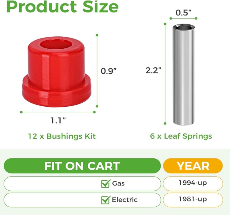 Haofy Cart Rear Leaf Spring Bushing Kit for EZGO TXT Medalist DS Metal Sleeve Set 70289 G02 Replacement for Cart Maintenance Off Road Utility Vehicle Use - Image 4