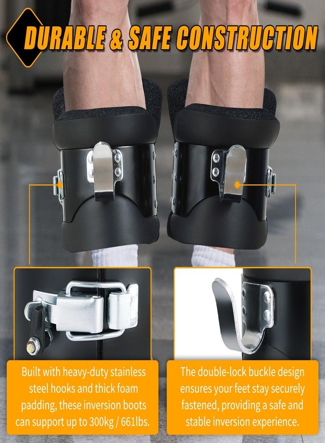 FLKQC Gravity Inversion Boots with 2 Hooks, Anti Gravity Hanging Boots for Core Strength Training, Ab Crunch, Back Pain Relief, and Spine Decompression,Additional 2m Safety Rope, Nylon Material - Image 3