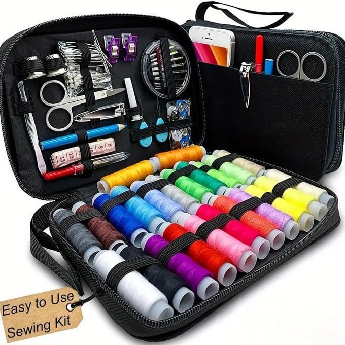 SEWING KIT THREAD SET PREMIUM REPAIR KIT WITH ASSORTED THREADS NEEDLES SCISSORS ACCESSORIES TRAVEL HOME SEWING SET FOR DIY CRAFTS EMERGENCY FIXES