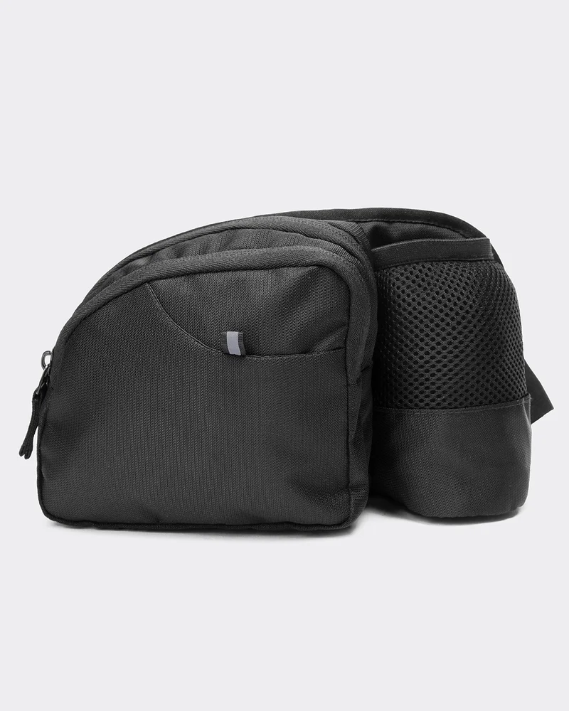 bewakoof Unisex Black Outdoor Adventure Multi-Utility Waist Pouch