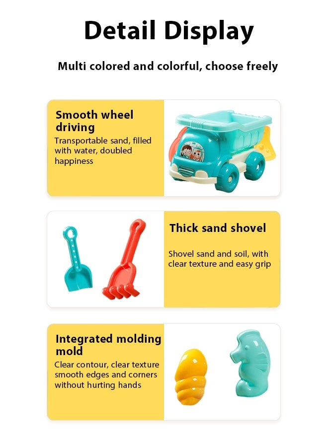 5pcs beach toy sets for children's beach toys,Comes with 1 beach buggy toy, 2 beach shaped toys, and 2 shovel sets,playing in water, playing with sand, digging tools, shovels, or children's sandcastle building kits for girls and boys over 3 years old ﻿ - Image 3