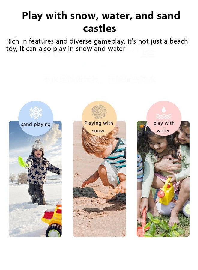 5pcs beach toy sets for children's beach toys,Comes with 1 beach buggy toy, 2 beach shaped toys, and 2 shovel sets,playing in water, playing with sand, digging tools, shovels, or children's sandcastle building kits for girls and boys over 3 years old ﻿ - Image 5