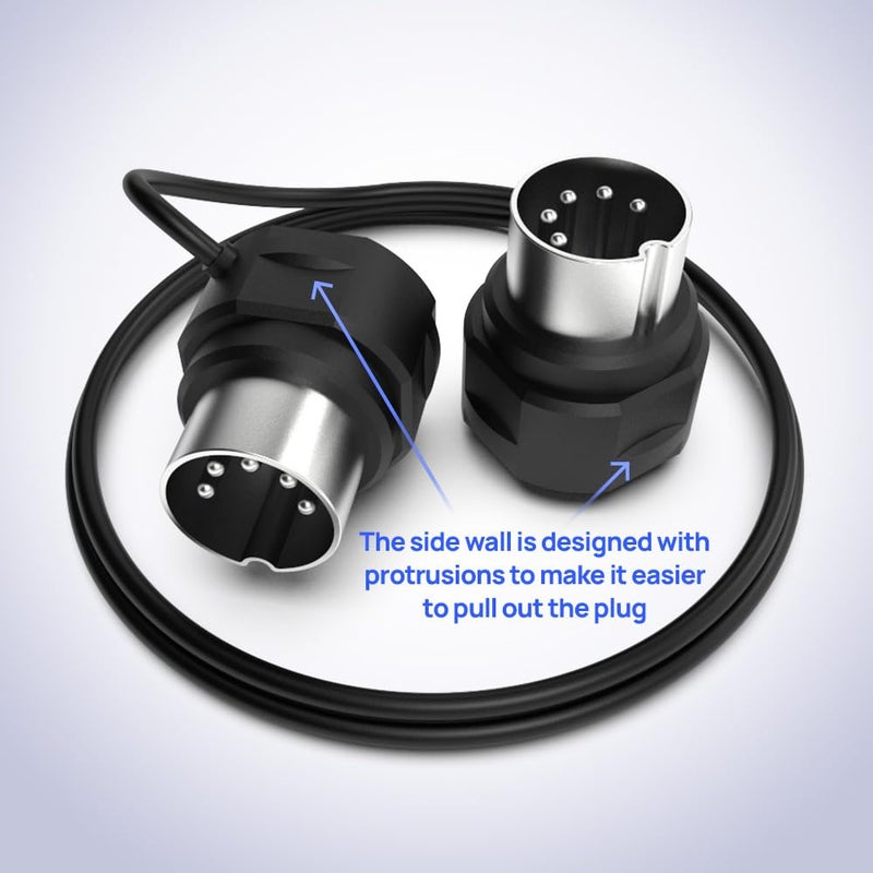 CME MIDI Cable 4-Pack - 3FT / 90cm, 5-pin DIN, Low-profile - Mirrored 45-Degree Angled Ultra-Thin Plugs for Compact Spaces - Ideal for MIDI Interface, Pedalboard, Keyboard - Image 5