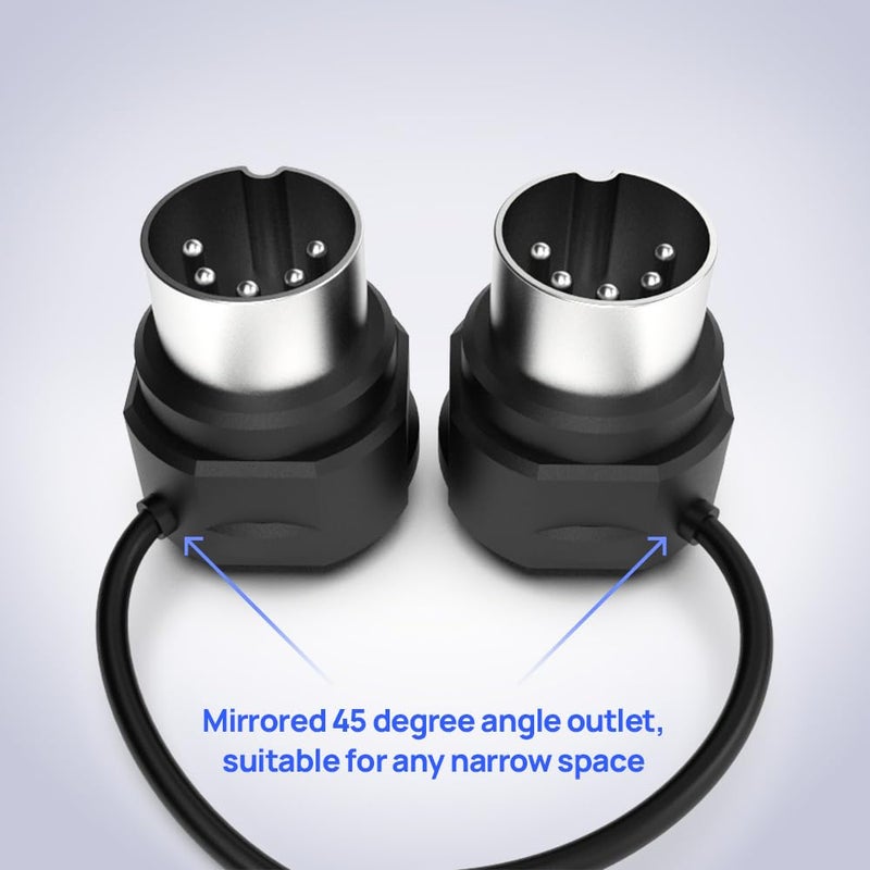 CME MIDI Cable 4-Pack - 3FT / 90cm, 5-pin DIN, Low-profile - Mirrored 45-Degree Angled Ultra-Thin Plugs for Compact Spaces - Ideal for MIDI Interface, Pedalboard, Keyboard - Image 4