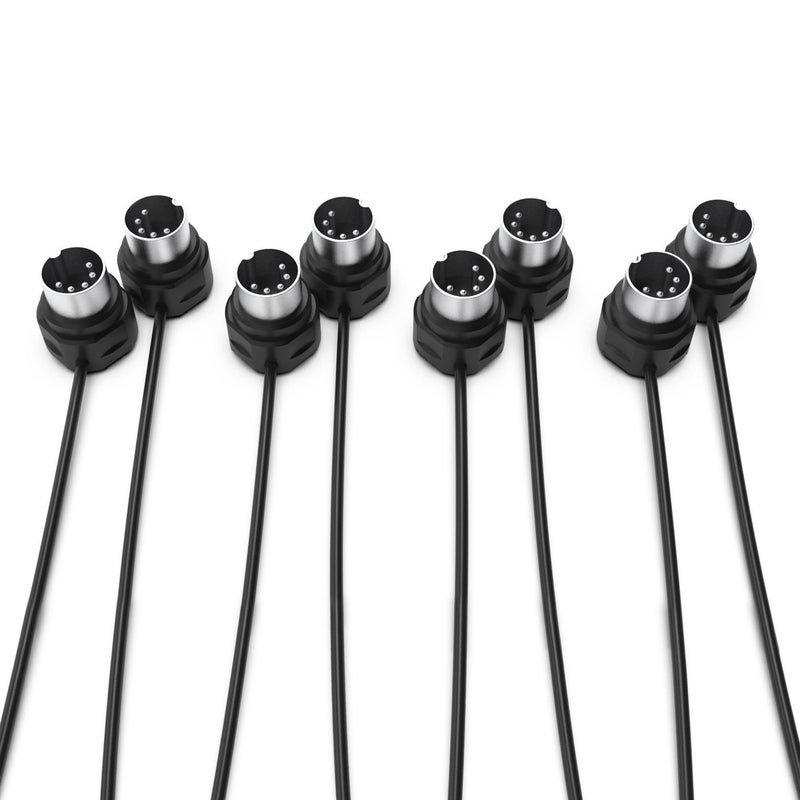 CME MIDI Cable 4-Pack - 3FT / 90cm, 5-pin DIN, Low-profile - Mirrored 45-Degree Angled Ultra-Thin Plugs for Compact Spaces - Ideal for MIDI Interface, Pedalboard, Keyboard - Image 1