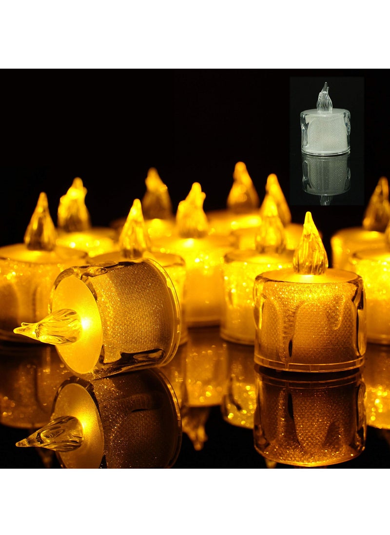 Y&D LED Tea Lights, 12 Pcs Gold Flameless Battery Operated Votive Tealights Candle, Small Electric Fake Candle Realistic for Wedding, Table, Festival Celebration (Warm White)  - Image 1
