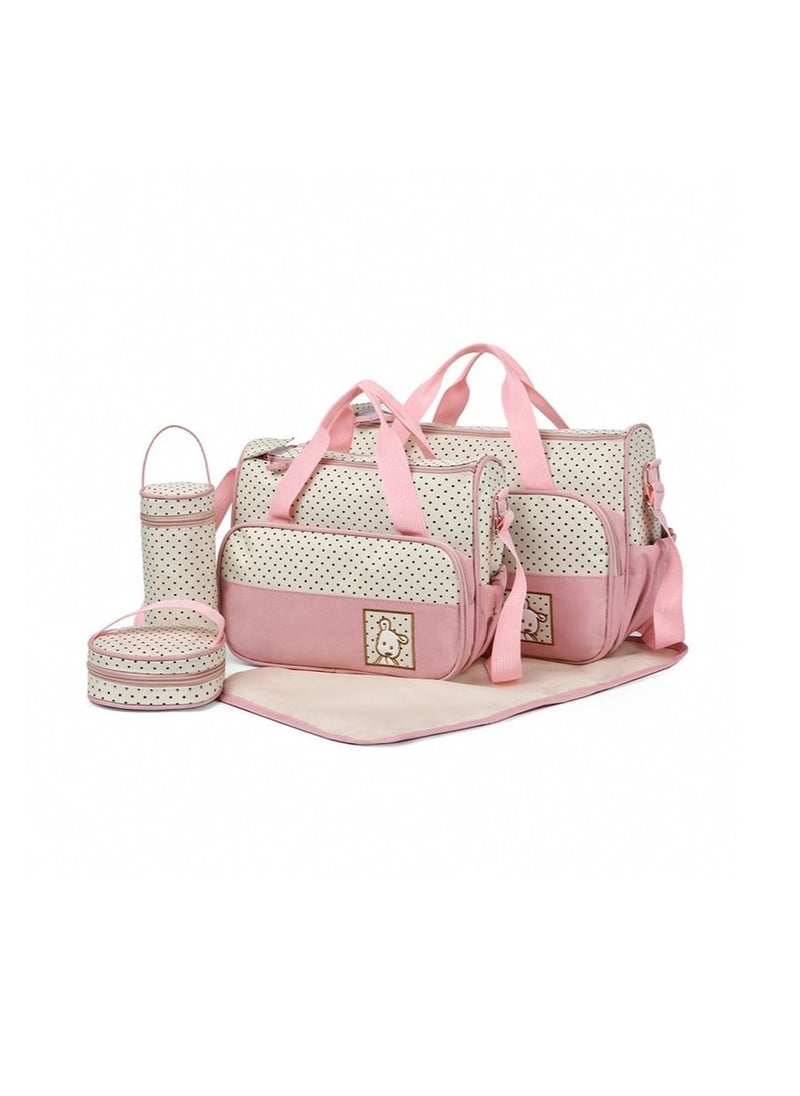VInedi - Five-piece set of mother and baby mummy bag large-capacity multi-functional mother waiting for delivery baby bag going out one shoulder Messenger diaper bag - Image 1