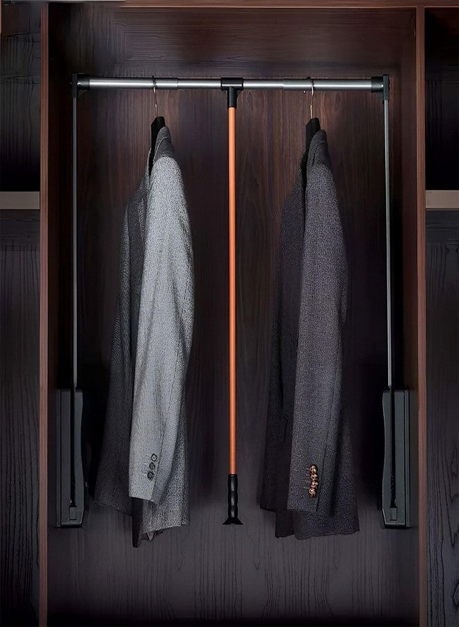 VOLO Soft Close Pull Down Cloth Lifter – Adjustable Aluminium Wardrobe Rail Lift (920–1240mm), Retractable Closet Rod Organizer | Space Saving Hanger with Smooth Hydraulic Lift, 15kg Capacity - Image 1